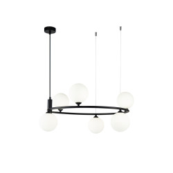 Lampa wisząca szklana czarna 6-punktowa MOD013PL-06B z serii Ring - Lampy Maytoni
