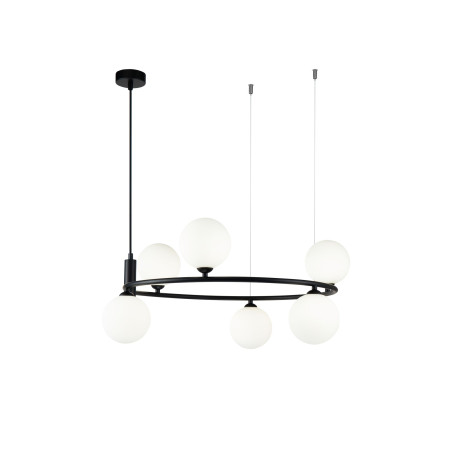 Lampa wisząca szklana czarna 6-punktowa MOD013PL-06B z serii Ring - Lampy Maytoni