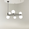 Lampa wisząca szklana czarna 6-punktowa MOD013PL-06B z serii Ring - Lampy Maytoni