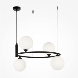 Lampa wisząca szklana czarna 4-punktowa MOD013PL-04B z serii Ring - Lampy Maytoni