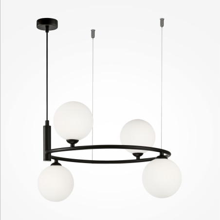 Lampa wisząca szklana czarna 4-punktowa MOD013PL-04B z serii Ring - Lampy Maytoni