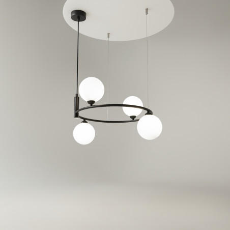 Lampa wisząca szklana czarna 4-punktowa MOD013PL-04B z serii Ring - Lampy Maytoni