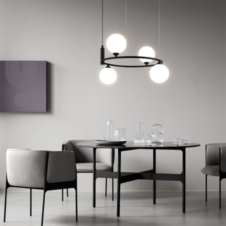 Lampa wisząca szklana czarna 4-punktowa MOD013PL-04B z serii Ring - Lampy Maytoni