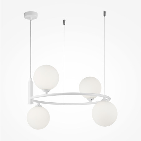 Lampa wisząca szklana biała 4-punktowa MOD013PL-04W z serii Ring - Lampy Maytoni