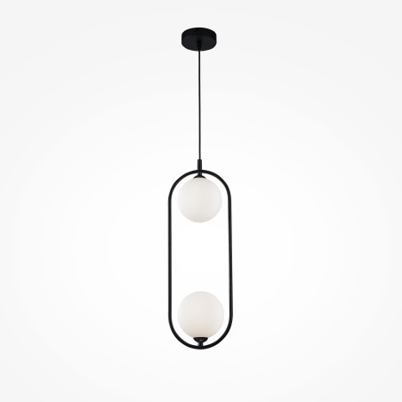 Lampa wisząca szklana czarna 2-punktowa MOD013PL-02B z serii Ring - Lampy Maytoni