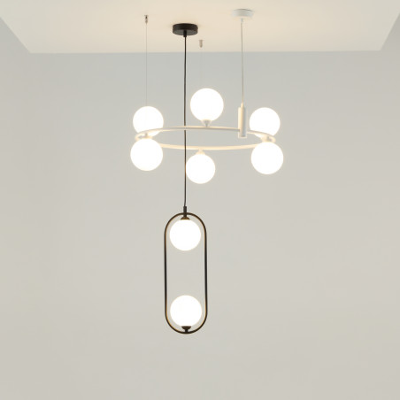 Lampa wisząca szklana czarna 2-punktowa MOD013PL-02B z serii Ring - Lampy Maytoni