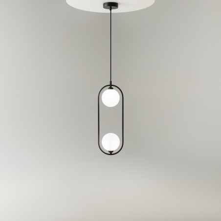 Lampa wisząca szklana czarna 2-punktowa MOD013PL-02B z serii Ring - Lampy Maytoni
