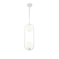 Lampa wisząca szklana biała 2-punktowa MOD013PL-02W z serii Ring - Lampy Maytoni