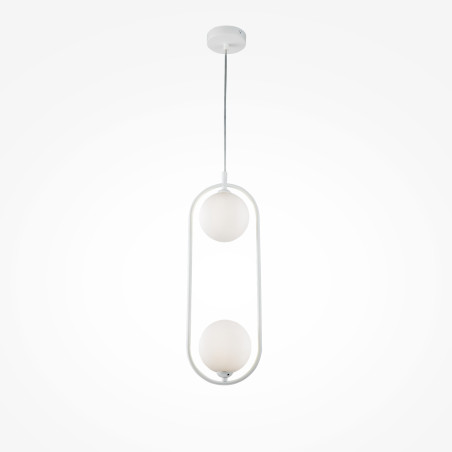 Lampa wisząca szklana biała 2-punktowa MOD013PL-02W z serii Ring - Lampy Maytoni