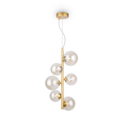 Lampa wisząca szklana złota 6-punktowa MOD545PL-06G z serii Dallas - Lampy Maytoni