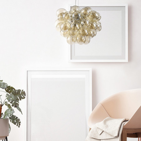 Lampa wisząca szklana niklowa 8-punktowa MOD112-08-G z serii Balbo - Lampy Maytoni