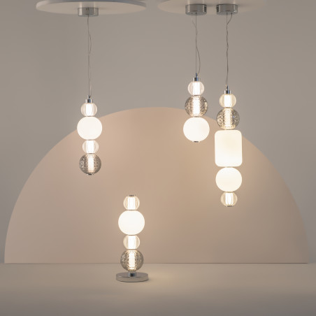 Lampa wisząca szklana chromowana P069PL-L17CH3K z serii Collar - Lampy Maytoni
