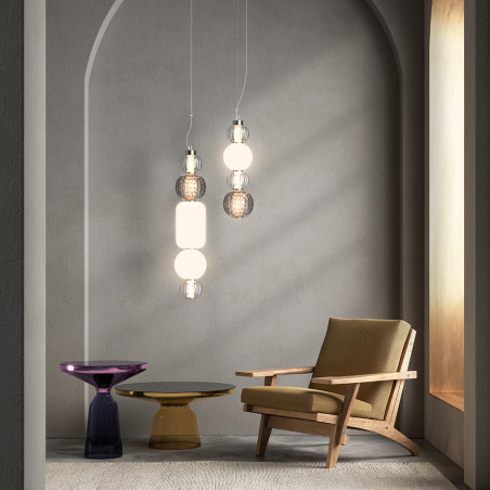 Lampa wisząca szklana chromowana P069PL-L17CH3K z serii Collar - Lampy Maytoni