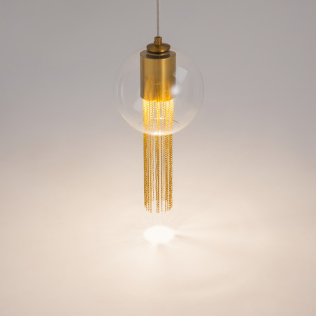 Lampa wisząca szklana mosiężna P095PL-01BZ z serii Flusso - Lampy Maytoni