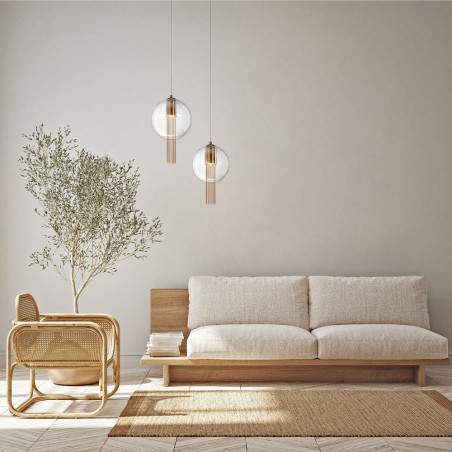 Lampa wisząca szklana mosiężna P095PL-01BZ1 z serii Flusso - Lampy Maytoni