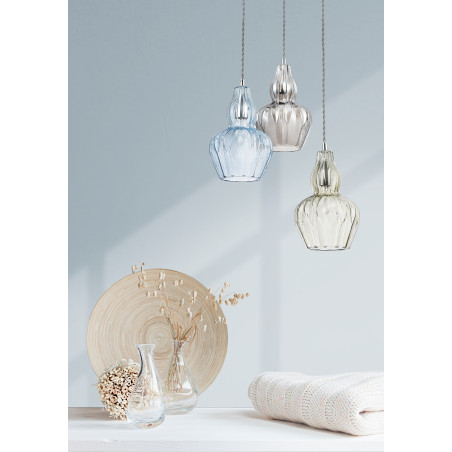 Lampa wisząca szklana niklowa MOD238-PL-01-TR z serii Eustoma - Lampy Maytoni