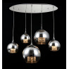 Lampa wisząca szklano-metalowa niklowa 5-punktowa P140-PL-170-5-N z serii Fermi - Lampy Maytoni