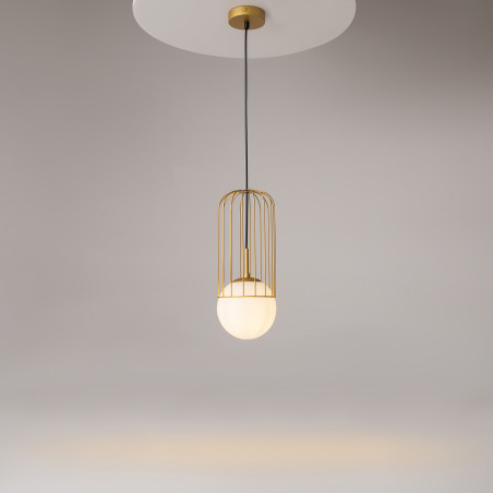 Lampa wisząca szklana złota P362PL-01G z serii Telford - Lampy Maytoni