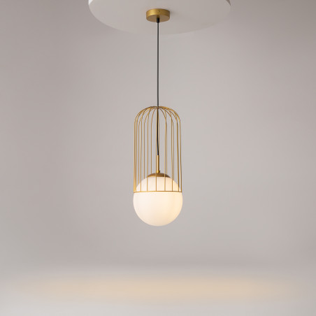 Lampa wisząca szklana złota P363PL-01G z serii Telford - Lampy Maytoni