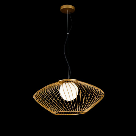 Lampa wisząca szklana złota P364PL-01G z serii Plec - Lampy Maytoni