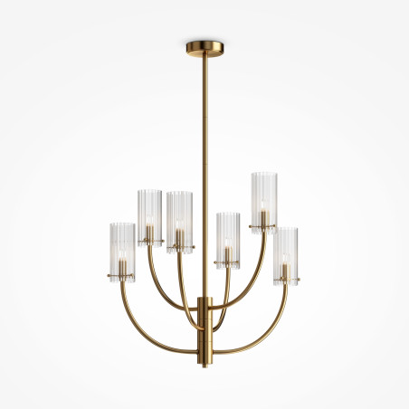 Lampa wisząca szklana mosiężna 6-punktowa MOD223PL-06BS z serii Arco - Lampy Maytoni