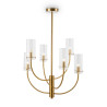 Lampa wisząca szklana mosiężna 6-punktowa MOD223PL-06BS z serii Arco - Lampy Maytoni