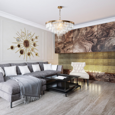 Lampa wisząca kryształowa mosiężna 12-punktowa MOD085PL-12BS z serii Revero - Lampy Maytoni