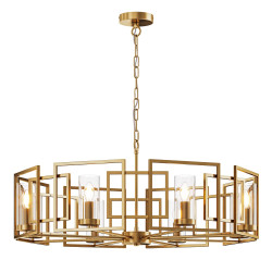 Lampa wisząca metalowa złota 8-punktowa H009PL-08G z serii Bowi - Lampy Maytoni