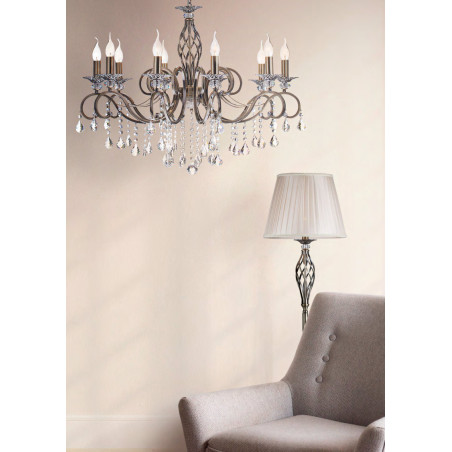 Lampa wisząca metalowa brązowa 10-punktowa RC247-PL-10-R z serii Grace - Lampy Maytoni