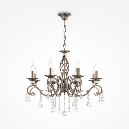 Lampa wisząca metalowa brązowa 8-punktowa RC247-PL-08-R z serii Grace - Lampy Maytoni