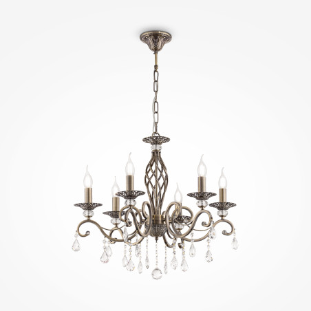 Lampa wisząca metalowa brązowa 6-punktowa RC247-PL-06-R z serii Grace - Lampy Maytoni