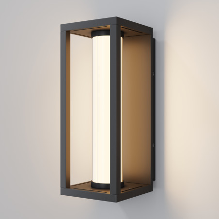 Kinkiet zewnętrzny aluminiowy czarny O480WL-L12B3K z serii Expo - Lampy Maytoni