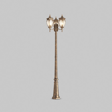 Lampa ogrodowa aluminiowa czarno-złota 3-punktowa O414FL-03GB z serii Fleur - Lampy Maytoni