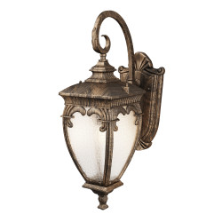 Kinkiet zewnętrzny aluminiowy czarno-złoty O414WL-01GB z serii Fleur - Lampy Maytoni
