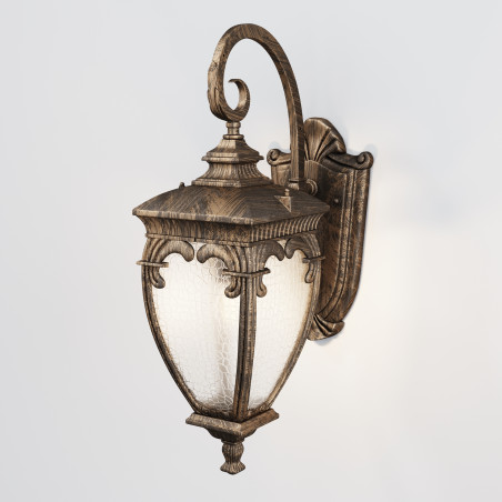 Kinkiet zewnętrzny aluminiowy czarno-złoty O414WL-01GB z serii Fleur - Lampy Maytoni