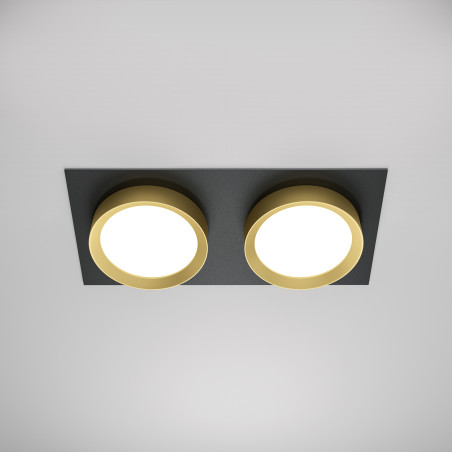 Oprawa podtynkowa czarno-złota 2-punktowa DL086-02-GX53-SQ-BG z serii Hoop - Lampy Maytoni