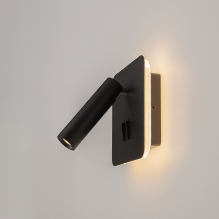Kinkiet aluminiowy czarny C175-WL-01-6W-B z serii Ios 176 - Lampy Maytoni