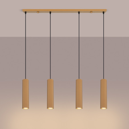 NOWOŚĆ Lampa wisząca KARBON 4L złotySL.2002 Sollux