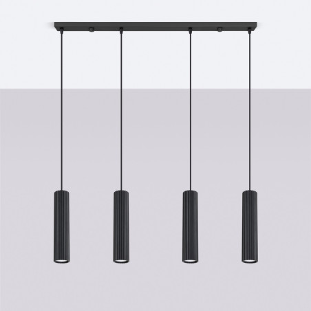 NOWOŚĆ Lampa wisząca KARBON 4L czarnySL.2003 Sollux
