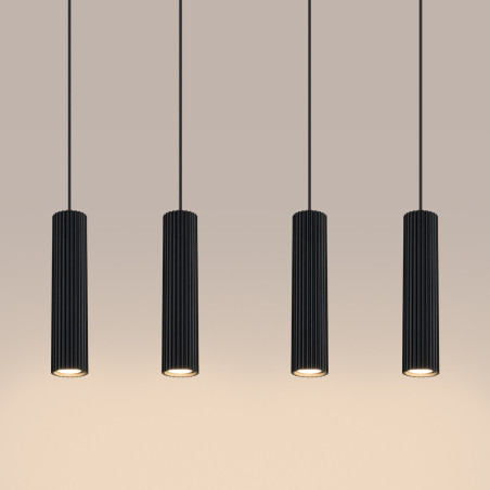 NOWOŚĆ Lampa wisząca KARBON 4L czarnySL.2003 Sollux