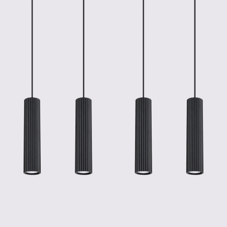 NOWOŚĆ Lampa wisząca KARBON 4L czarnySL.2003 Sollux