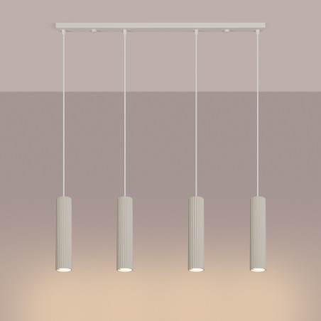 NOWOŚĆ Lampa wisząca KARBON 4L beżowySL.2004 Sollux