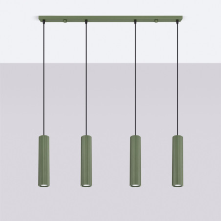NOWOŚĆ Lampa wisząca KARBON 4L zielona oliwkaSL.2005 Sollux