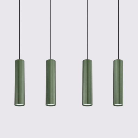 NOWOŚĆ Lampa wisząca KARBON 4L zielona oliwkaSL.2005 Sollux
