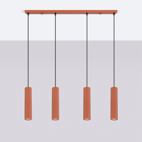 NOWOŚĆ Lampa wisząca KARBON 4L ochra czerwonaSL.2006 Sollux