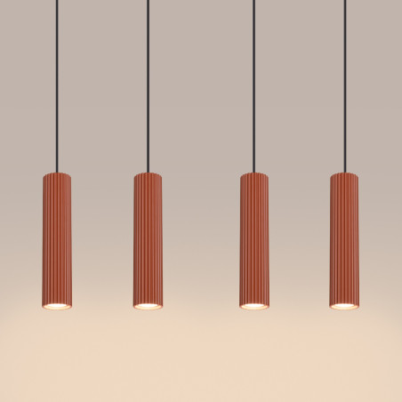 NOWOŚĆ Lampa wisząca KARBON 4L ochra czerwonaSL.2006 Sollux