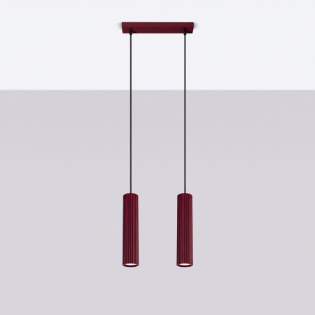 NOWOŚĆ Lampa wisząca KARBON 2 burgundSL.2301 Sollux