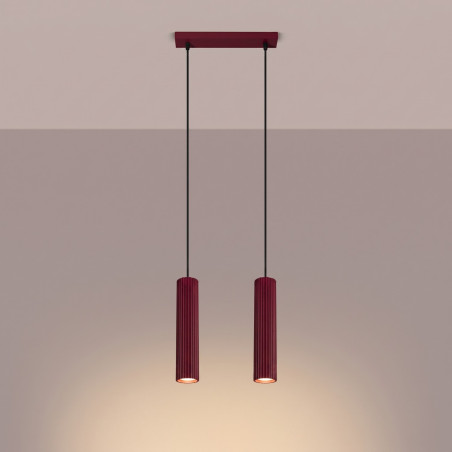 NOWOŚĆ Lampa wisząca KARBON 2 burgundSL.2301 Sollux