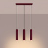 NOWOŚĆ Lampa wisząca KARBON 3L burgundSL.2302 Sollux