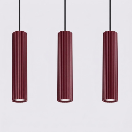 NOWOŚĆ Lampa wisząca KARBON 3L burgundSL.2302 Sollux